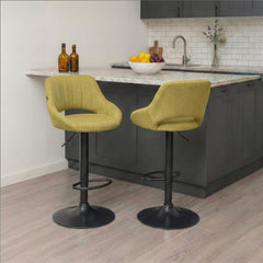 Barhocker Milet Stoff schwarz - gr�n