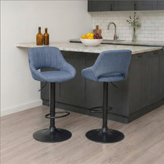 Barhocker Milet Stoff schwarz - blau