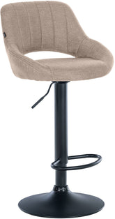 Barhocker Milet Stoff schwarz - taupe