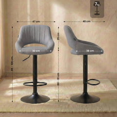Barhocker Milet Stoff schwarz - grau