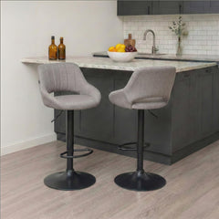 Barhocker Milet Stoff schwarz - grau
