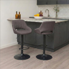 Barhocker Milet Stoff schwarz - dunkelgrau