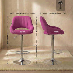 Barhocker Milet Stoff chrom - lila