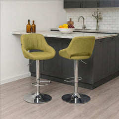 Barhocker Milet Stoff chrom - gr�n