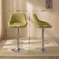Barhocker Milet Stoff chrom - gr�n