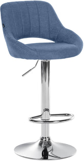Barhocker Milet Stoff chrom - blau