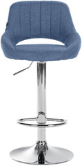 Barhocker Milet Stoff chrom - blau