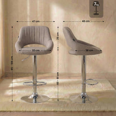 Barhocker Milet Stoff chrom - taupe