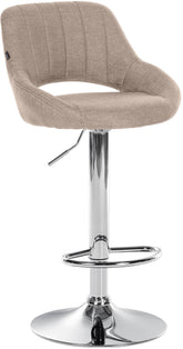 Barhocker Milet Stoff chrom - taupe