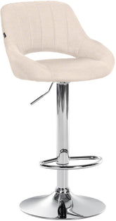 Barhocker Milet Stoff chrom - creme