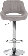 Barhocker Milet Stoff chrom - grau
