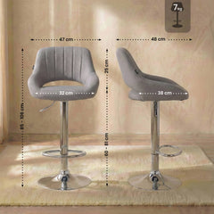 Barhocker Milet Stoff chrom - grau
