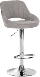 Barhocker Milet Stoff chrom - grau