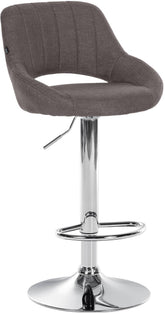 Barhocker Milet Stoff chrom - dunkelgrau