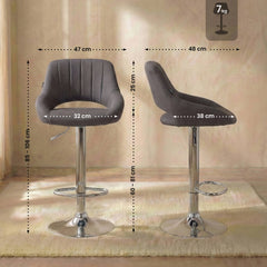 Barhocker Milet Stoff chrom - dunkelgrau