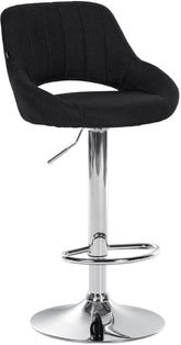 Barhocker Milet Stoff chrom - schwarz