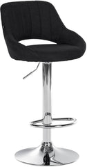 Barhocker Milet Stoff chrom - schwarz