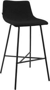 Barhocker Altona Stoff - schwarz
