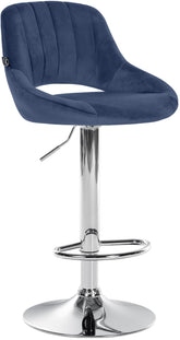 Barhocker Milet Samt chrom - blau