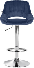 Barhocker Milet Samt chrom - blau