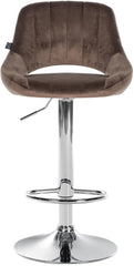 Barhocker Milet Samt chrom - braun