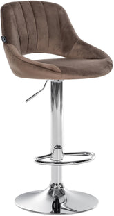 Barhocker Milet Samt chrom - braun