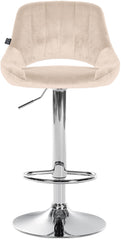 Barhocker Milet Samt chrom - creme