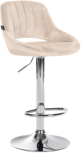 Barhocker Milet Samt chrom - creme