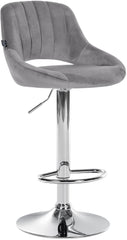 Barhocker Milet Samt chrom - dunkelgrau