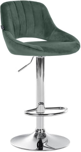 Barhocker Milet Samt chrom - gr�n