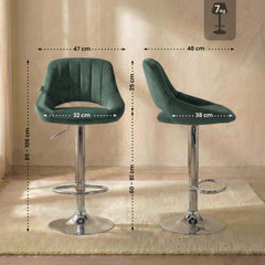 Barhocker Milet Samt chrom - gr�n