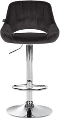 Barhocker Milet Samt chrom - schwarz