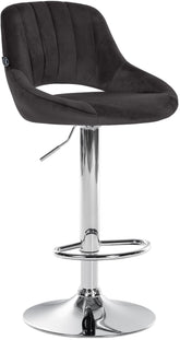 Barhocker Milet Samt chrom - schwarz