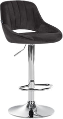 Barhocker Milet Samt chrom - schwarz