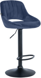 Barhocker Milet Samt schwarz - blau