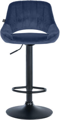 Barhocker Milet Samt schwarz - blau