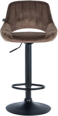 Barhocker Milet Samt schwarz - braun