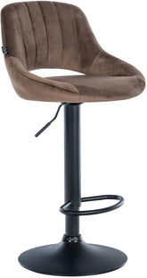 Barhocker Milet Samt schwarz - braun