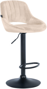 Barhocker Milet Samt schwarz - creme