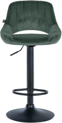 Barhocker Milet Samt schwarz - gr�n