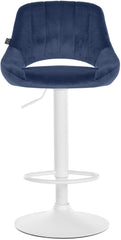 Barhocker Milet Samt wei� - blau