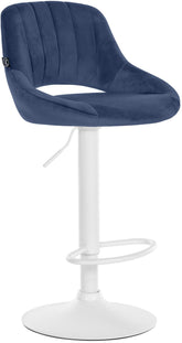 Barhocker Milet Samt wei� - blau