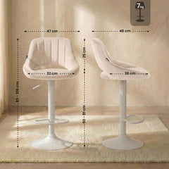 Barhocker Milet Samt wei� - creme