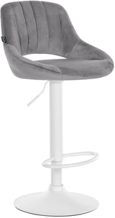 Barhocker Milet Samt wei� - dunkelgrau
