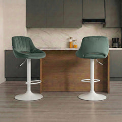 Barhocker Milet Samt wei� - gr�n