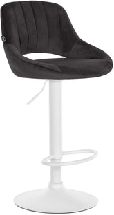 Barhocker Milet Samt wei� - schwarz