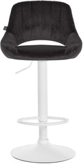 Barhocker Milet Samt wei� - schwarz