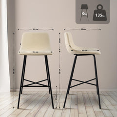 Barhocker Altona Stoff - creme