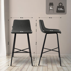 Barhocker Altona Stoff - dunkelgrau
