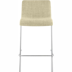 Barhocker Hoover Stoff 4-Fuß Gestell Chrom - creme